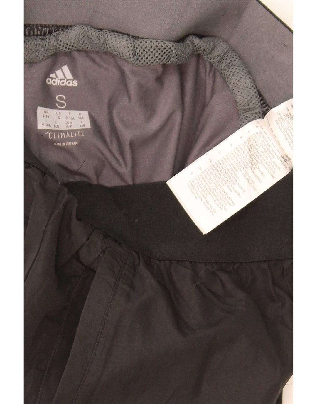 Shorts esportivos Adidas Boys Climalite 9-10 anos pequenos poliéster preto