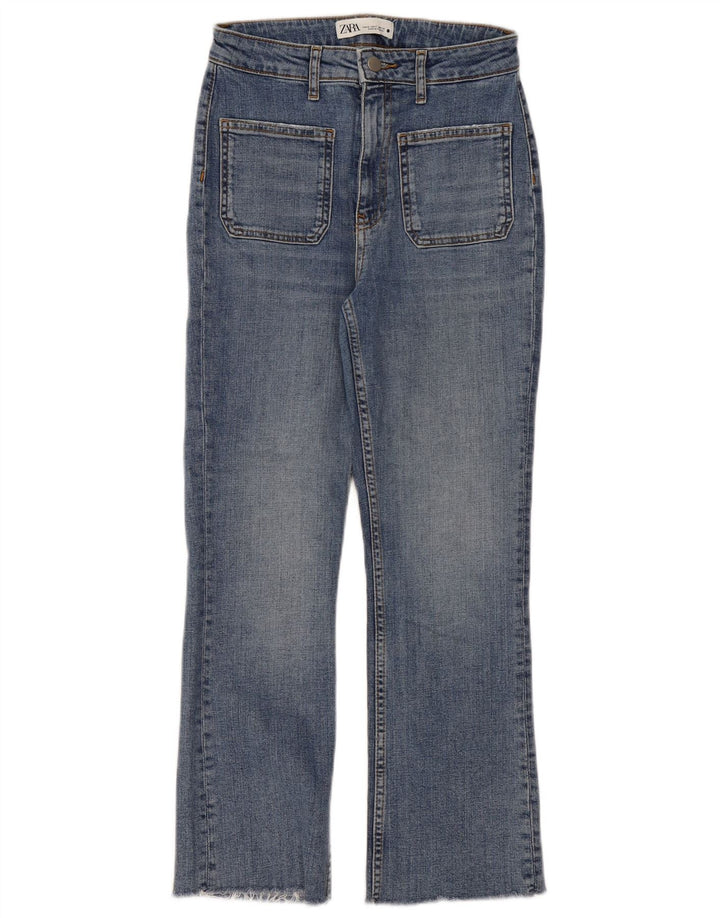 Calça jeans reta feminina Zara EU 36 XS W26 L26 azul algodão