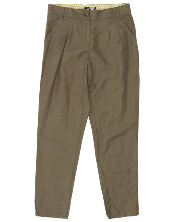 Calça Chino Cônica Feminina Tommy Hilfiger EUA 4 Pequeno W28 L28 Linho Cáqui
