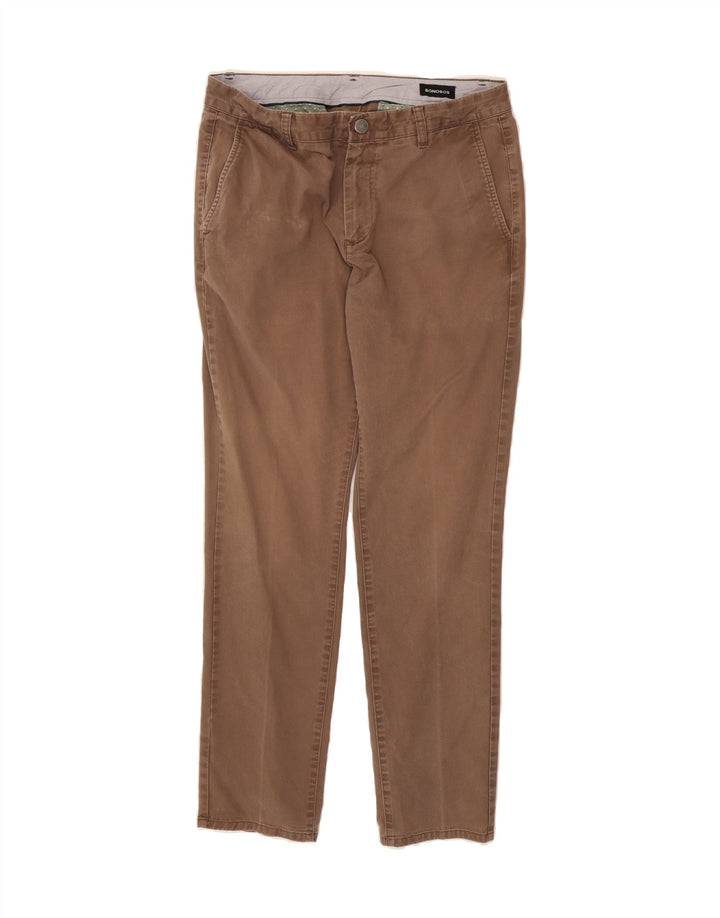 BONOBOS Mens Slim Chino Trousers W33 L32 Brown Cotton Vintage BONOBOS and Second-Hand BONOBOS from Messina Hembry 