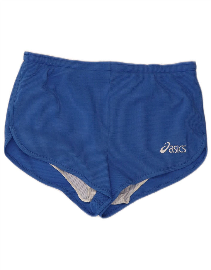 Shorts esportivos femininos Asics UK 12 poliéster azul médio