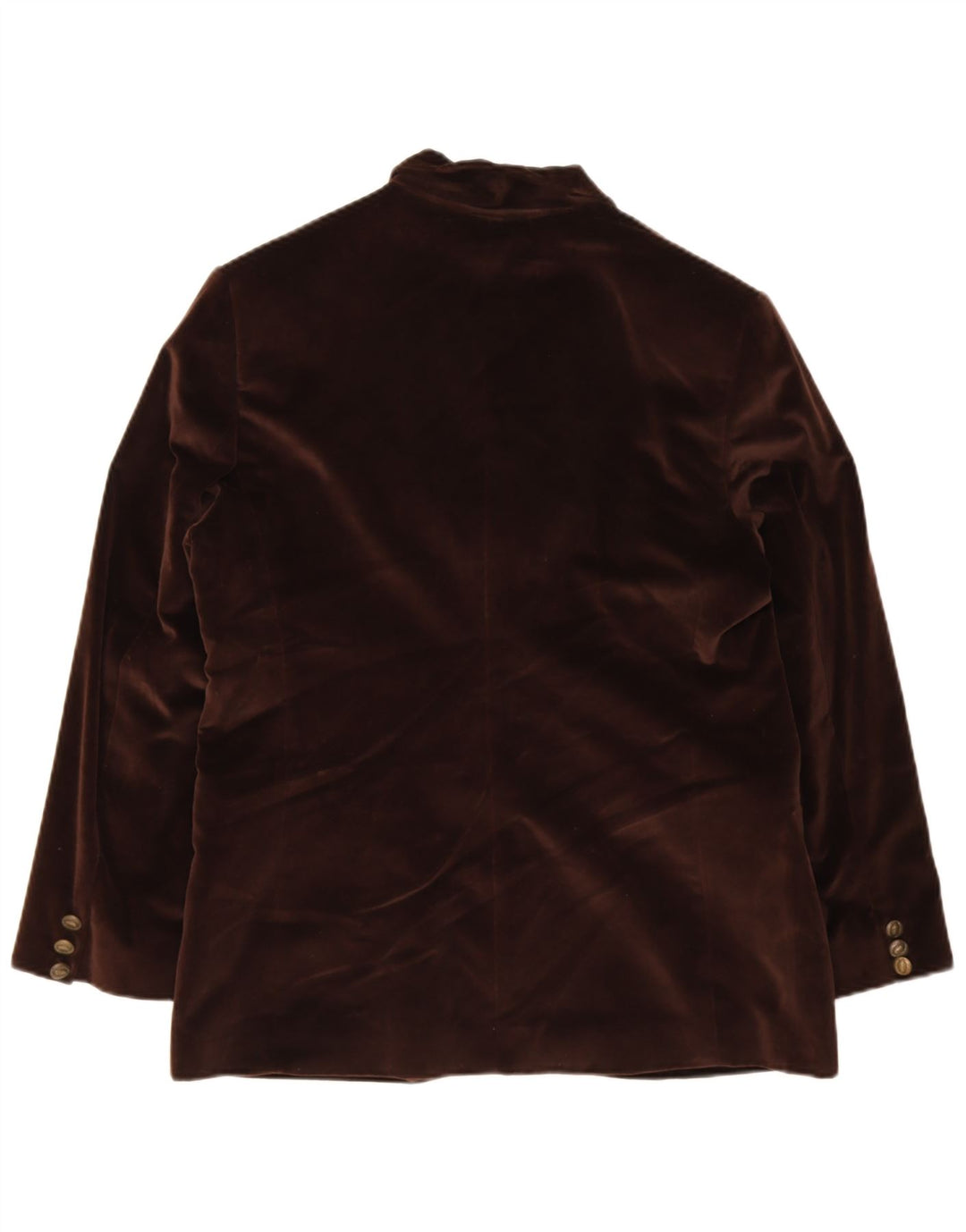 Jaqueta blazer feminina vintage de veludo com 3 botões UE 44 XL lã marrom