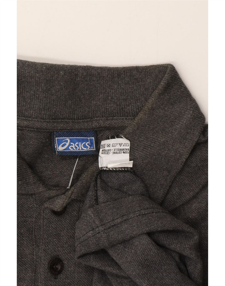 Camisa polo masculina ASICS grande algodão cinza