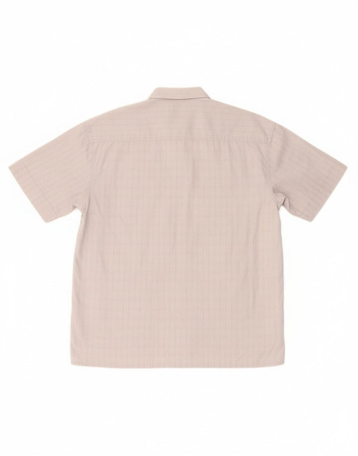 CAMEL ACTIVE Camisa masculina de manga curta grande algodão xadrez cinza