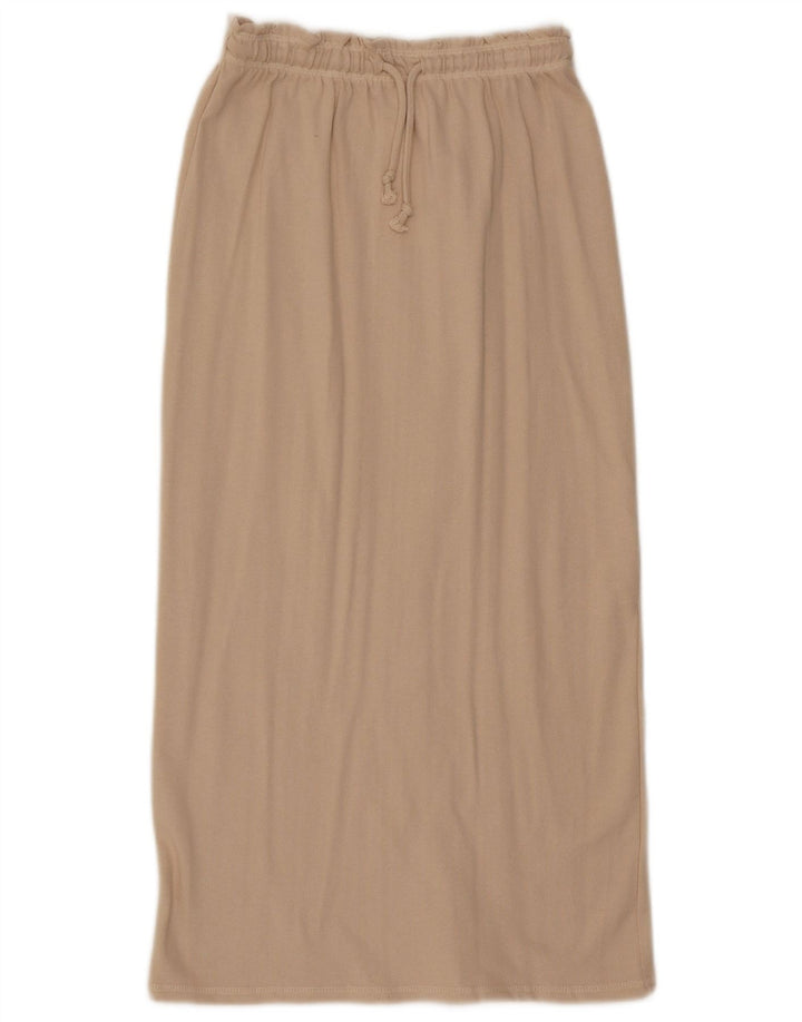 Saia midi feminina Zara pequena W26 algodão bege