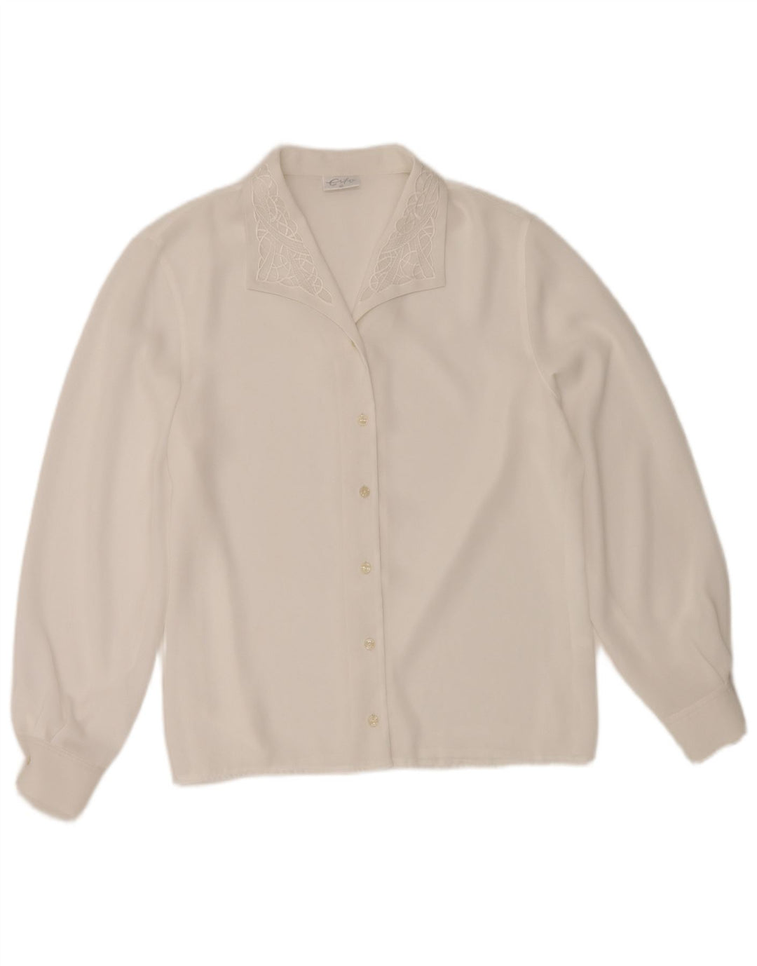 Blusa feminina vintage EU 40 poliéster branco médio