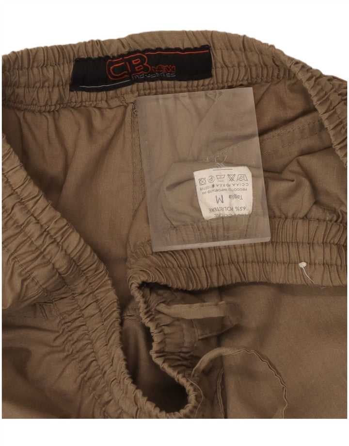 Calça cargo feminina vintage reta média W30 L31 algodão bege