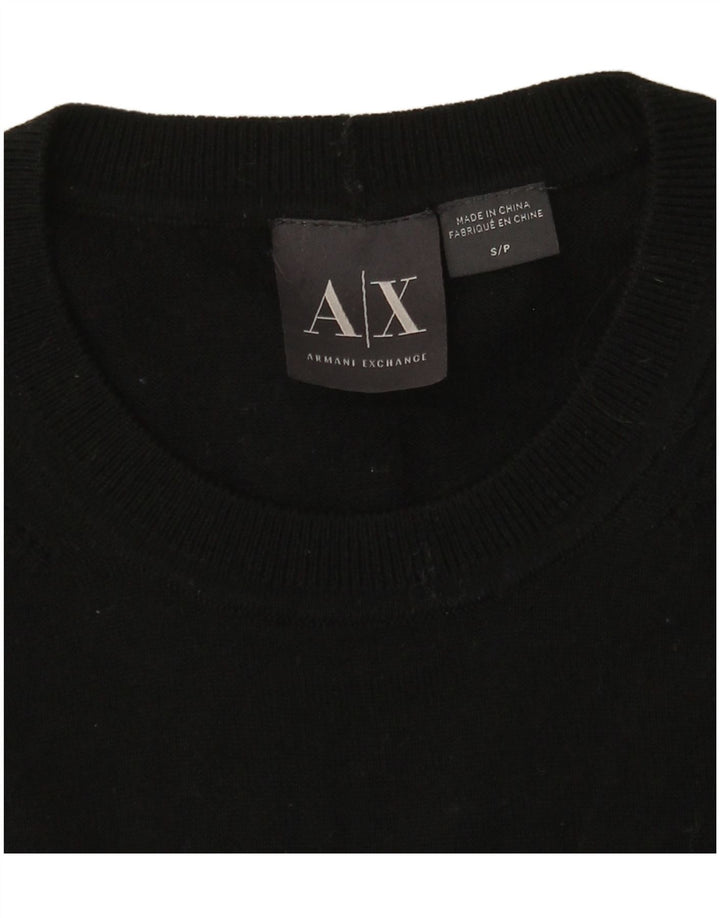 Suéter masculino ARMANI EXCHANGE com gola redonda Reino Unido 10 pequeno preto