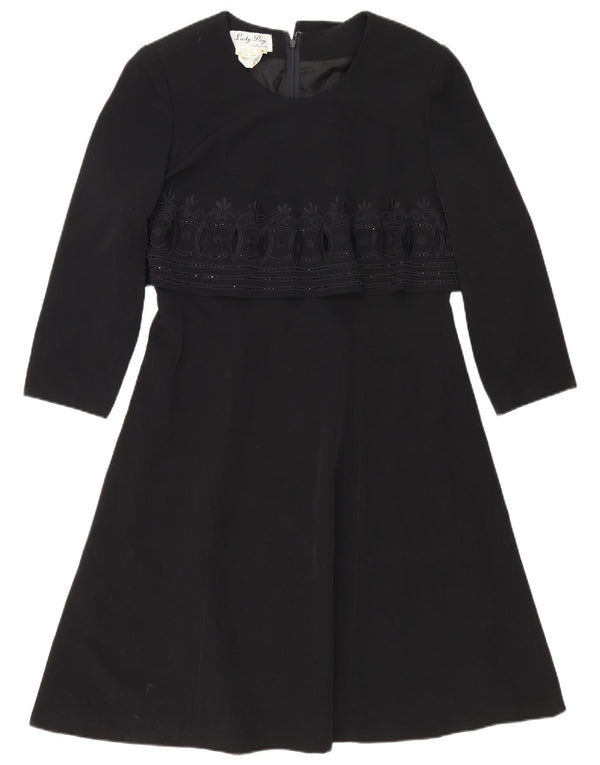 Vestido feminino bagatelle manga 3/4 evasê IT 46 grande preto paisley