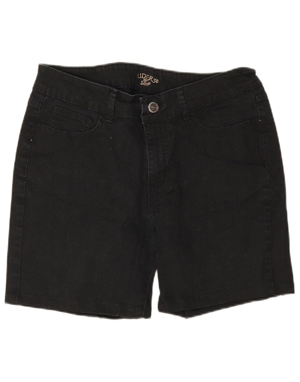 Lee Womens Riders Denim Shorts US 12 Grande W30 Algodão Preto