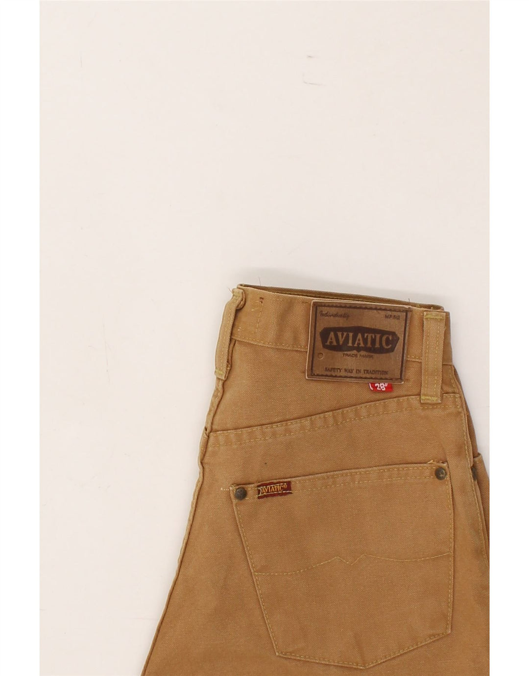 AVIATIC Womens Slim Casual Trousers W28 L32 Brown Cotton Vintage Aviatic and Second-Hand Aviatic from Messina Hembry 