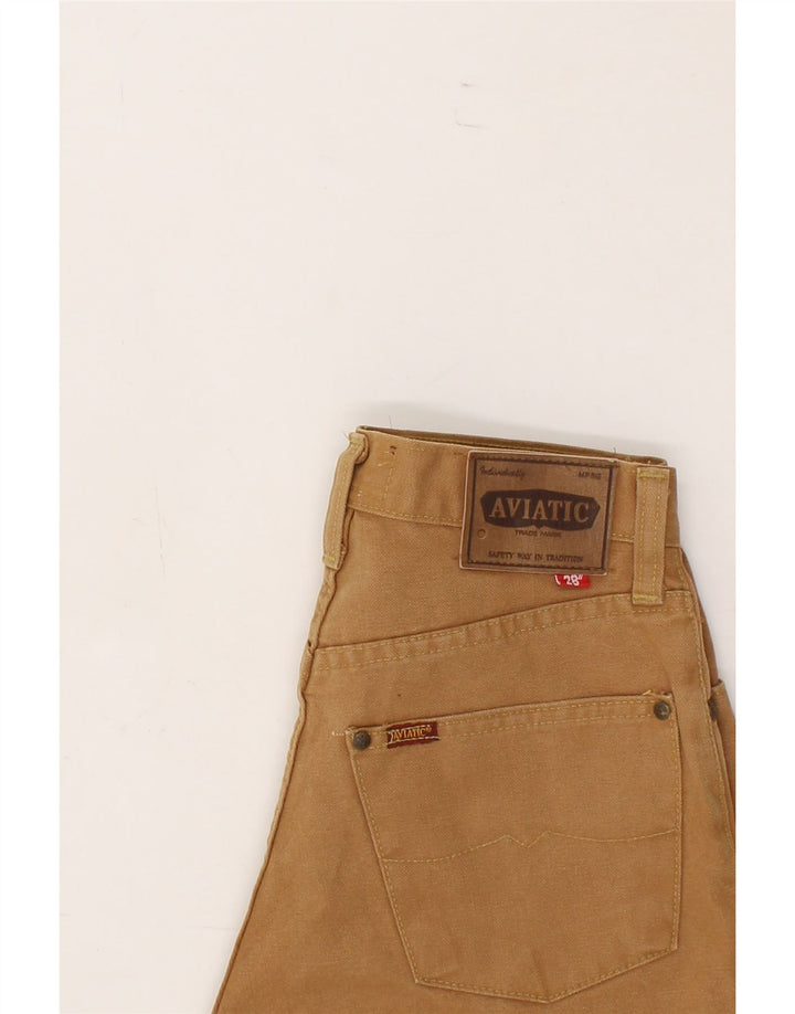 AVIATIC Womens Slim Casual Trousers W28 L32 Brown Cotton Vintage Aviatic and Second-Hand Aviatic from Messina Hembry 