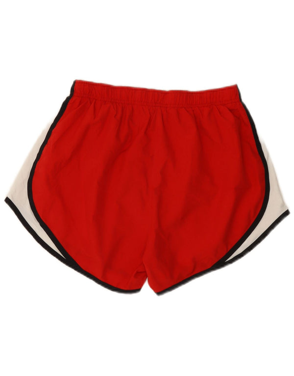 Shorts esportivos femininos Nike Dri Fit UK 12 poliéster colorblock vermelho médio