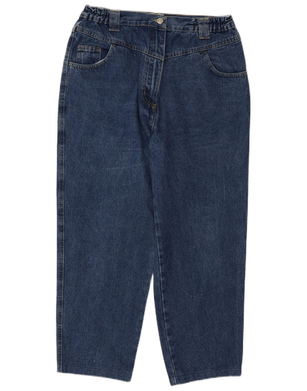 Jeans vintage feminino cintura alta cônico IT 50 XL W30 L26 algodão azul