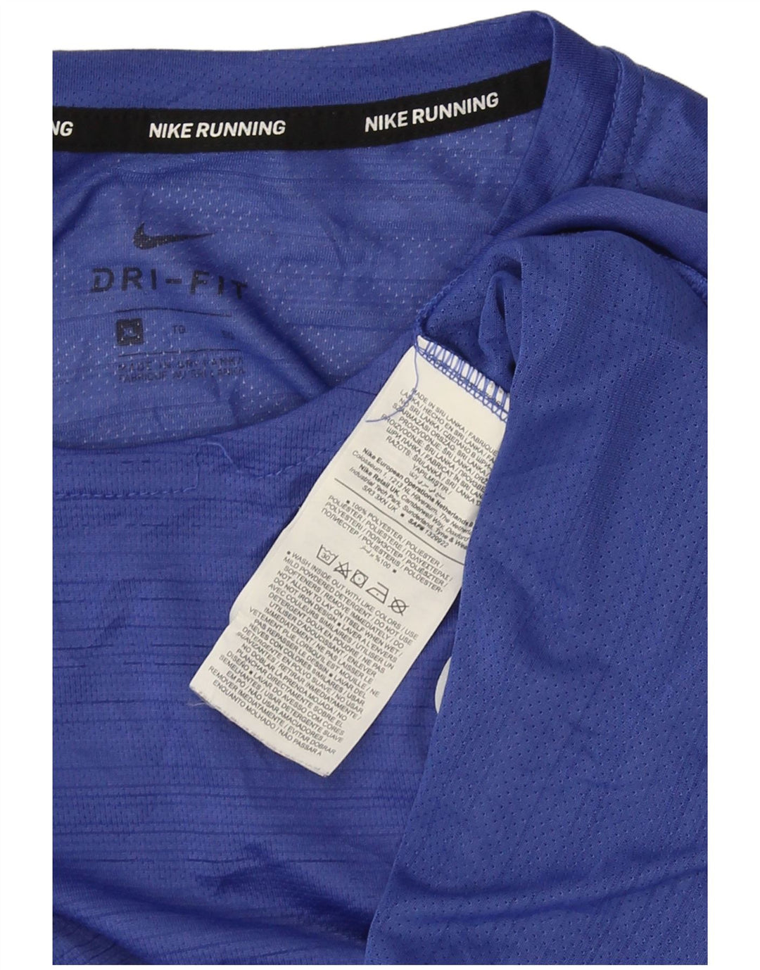 Camiseta masculina Nike Dri Fit Top XL poliéster listrado azul
