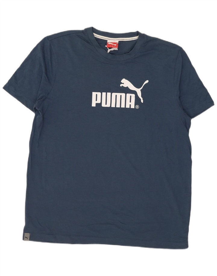 Camiseta masculina Puma Graphic Top Médio Azul Marinho