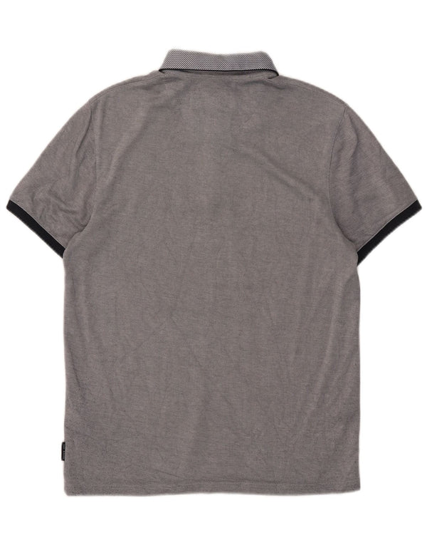 Camisa polo masculina Ted Baker tamanho 3 médio azul marinho modal
