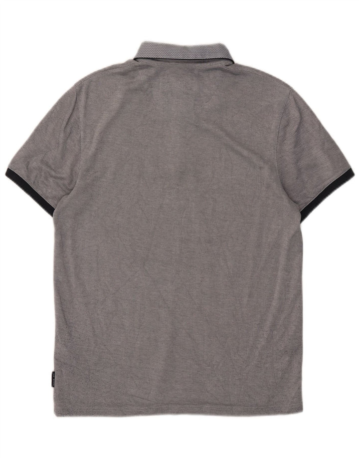 Camisa polo masculina Ted Baker tamanho 3 médio azul marinho modal