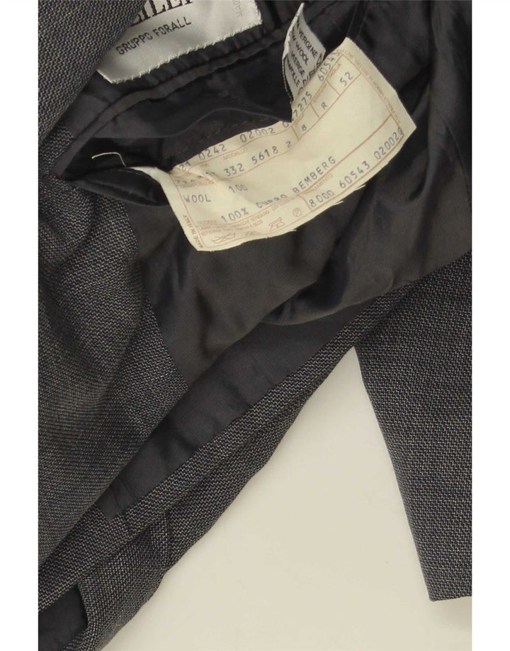Jaqueta blazer masculina Pal Zileri com peito duplo IT 52 XL lã cinza