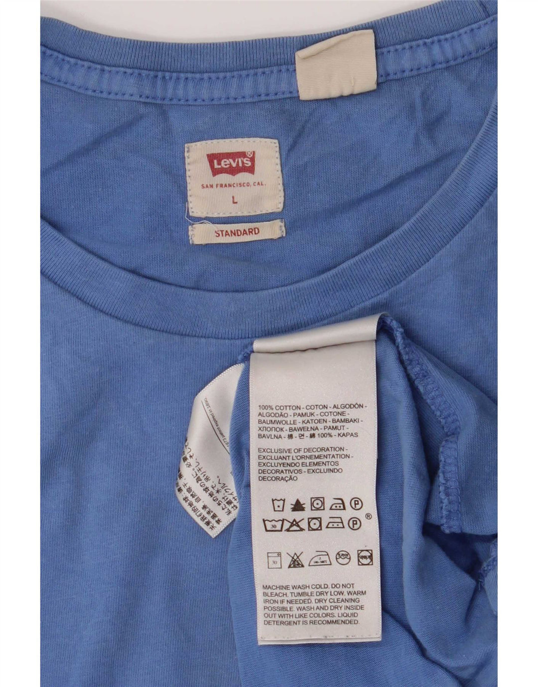 Camiseta masculina padrão Levi's Top grande algodão azul