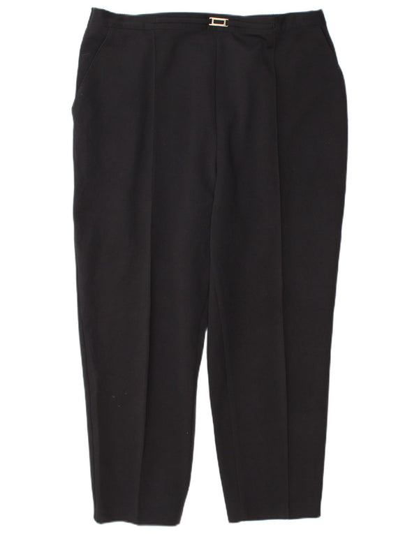 Calças cortadas cônicas femininas Marks & Spencer UK 20 2XL W36 L26 pretas