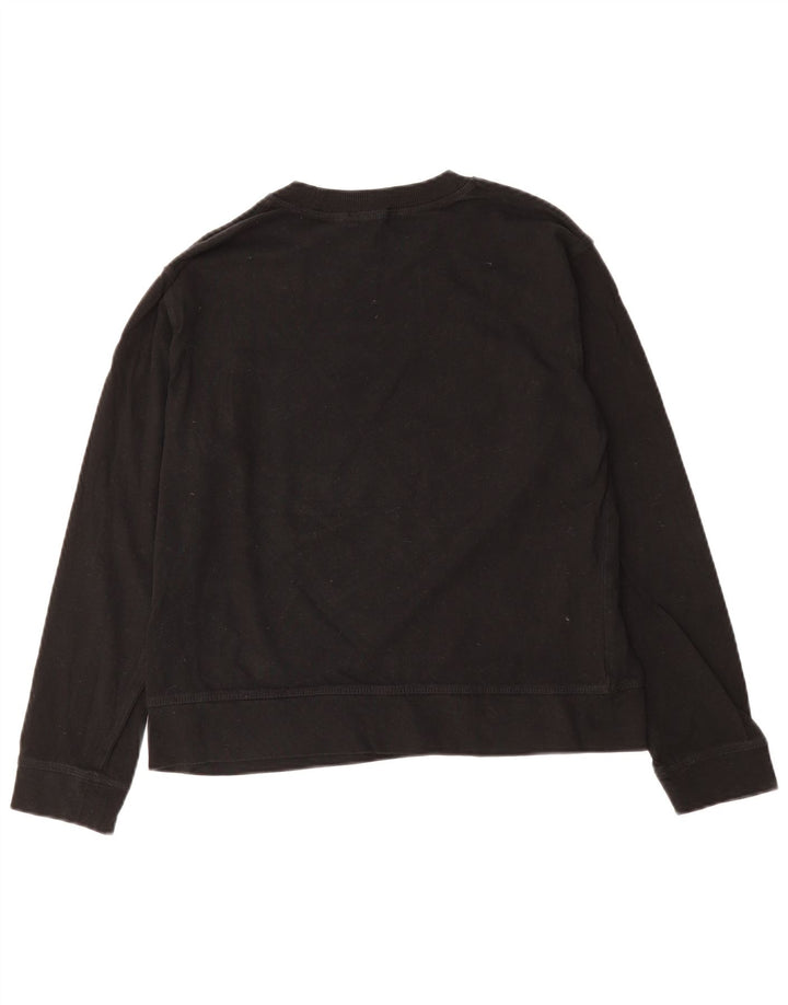 ZARA moletom feminino cropped UK 14 médio algodão preto