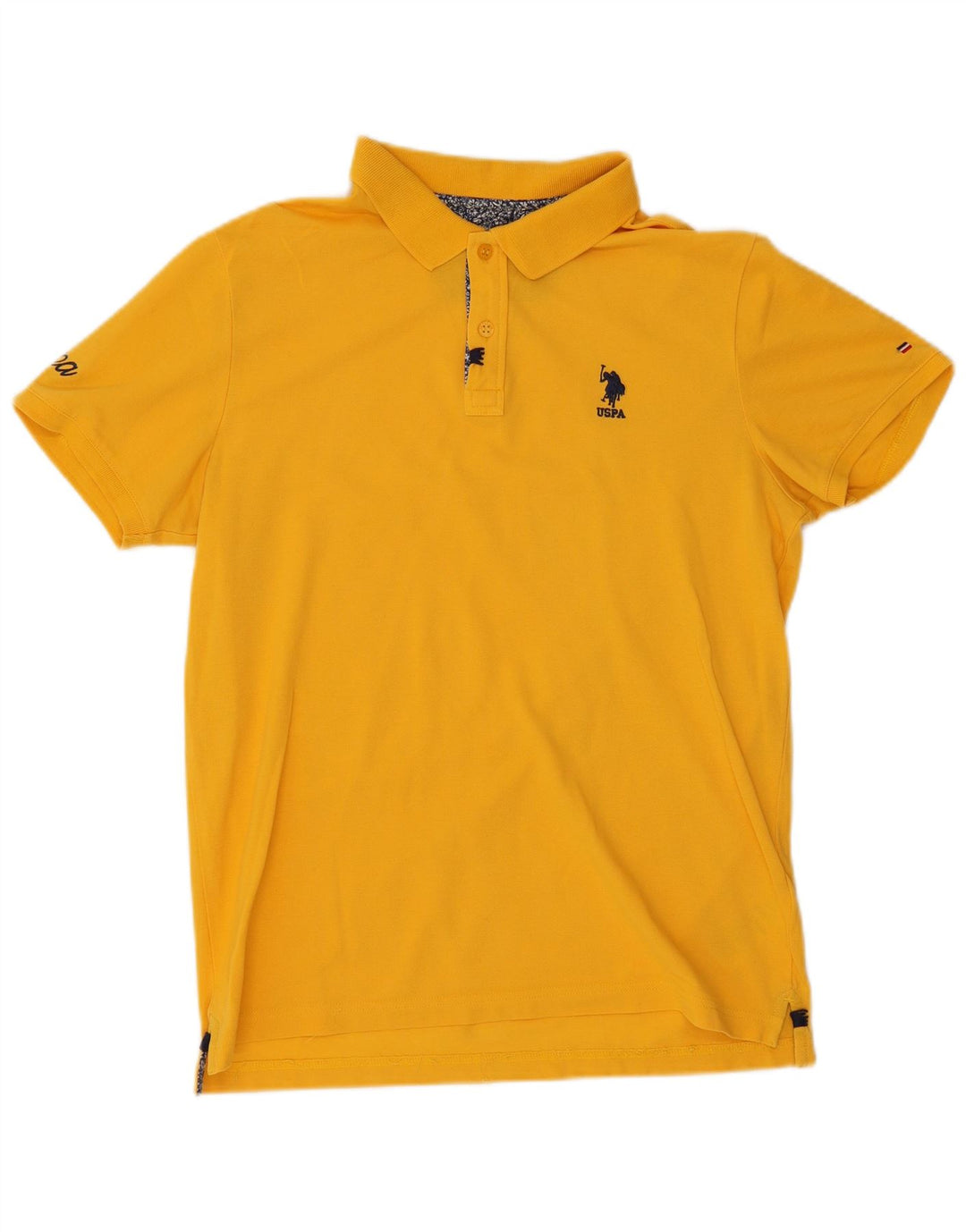 US Polo Assn. Camisa masculina de algodão amarelo médio
