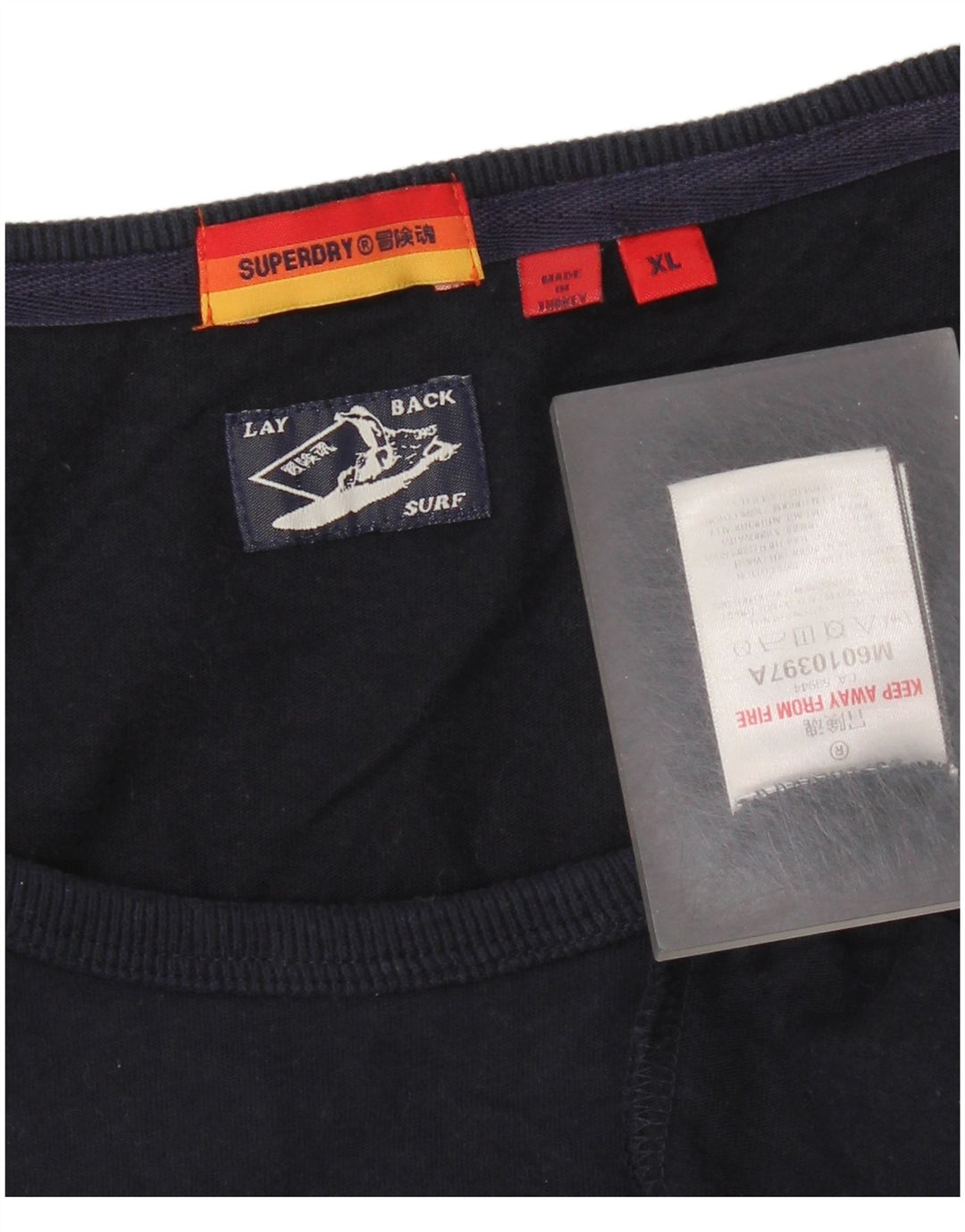 Colete feminino Superdry UK 18 XL algodão azul marinho