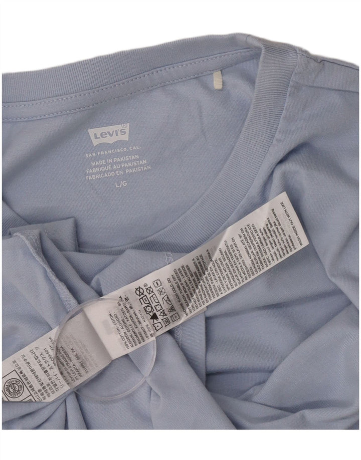 Camiseta feminina Levi's UK 16 grande algodão azul