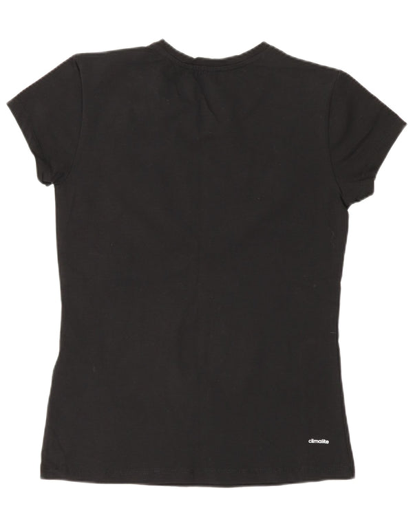 Camiseta Adidas Feminina Climalite Graphic Top UK 14 Grande Algodão Preto