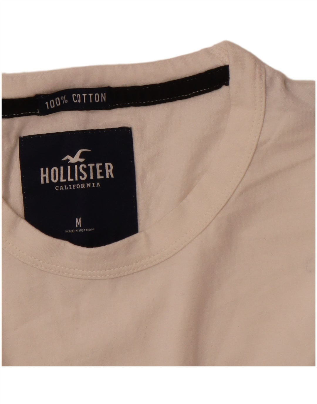 Top gráfico masculino HOLLISTER manga comprida médio branco algodão colorblock