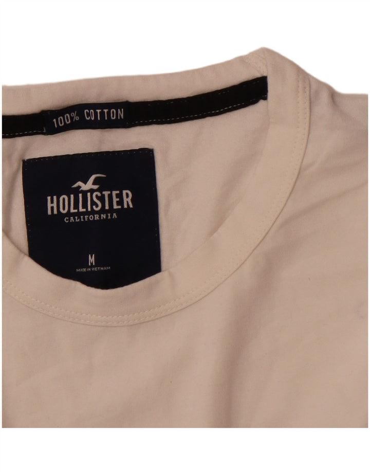 Top gráfico masculino HOLLISTER manga comprida médio branco algodão colorblock
