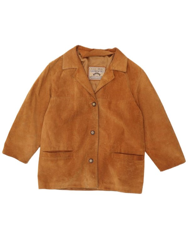 Jaqueta feminina vintage de camurça IT 48 XL couro marrom