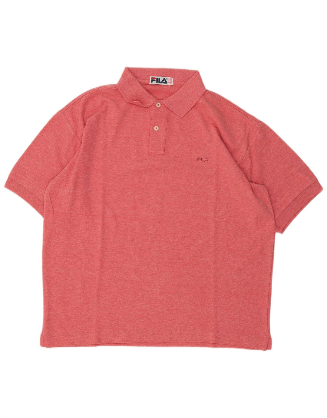 Camisa polo masculina Fila IT 50 algodão manchado vermelho médio