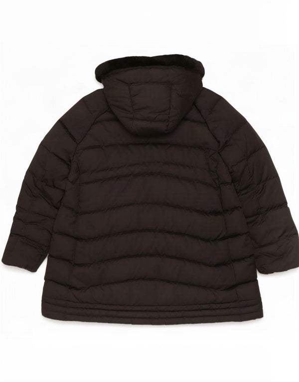 Casaco acolchoado com capuz Respira para mulher Geox UK 18 XL poliéster preto