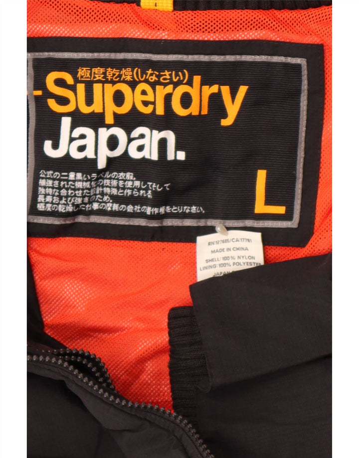 Jaqueta de chuva feminina Superdry UK 16 grande nylon preto