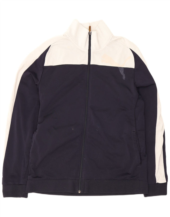 Puma Mens Tracksuit Top Jacket grande bloco colorido azul marinho