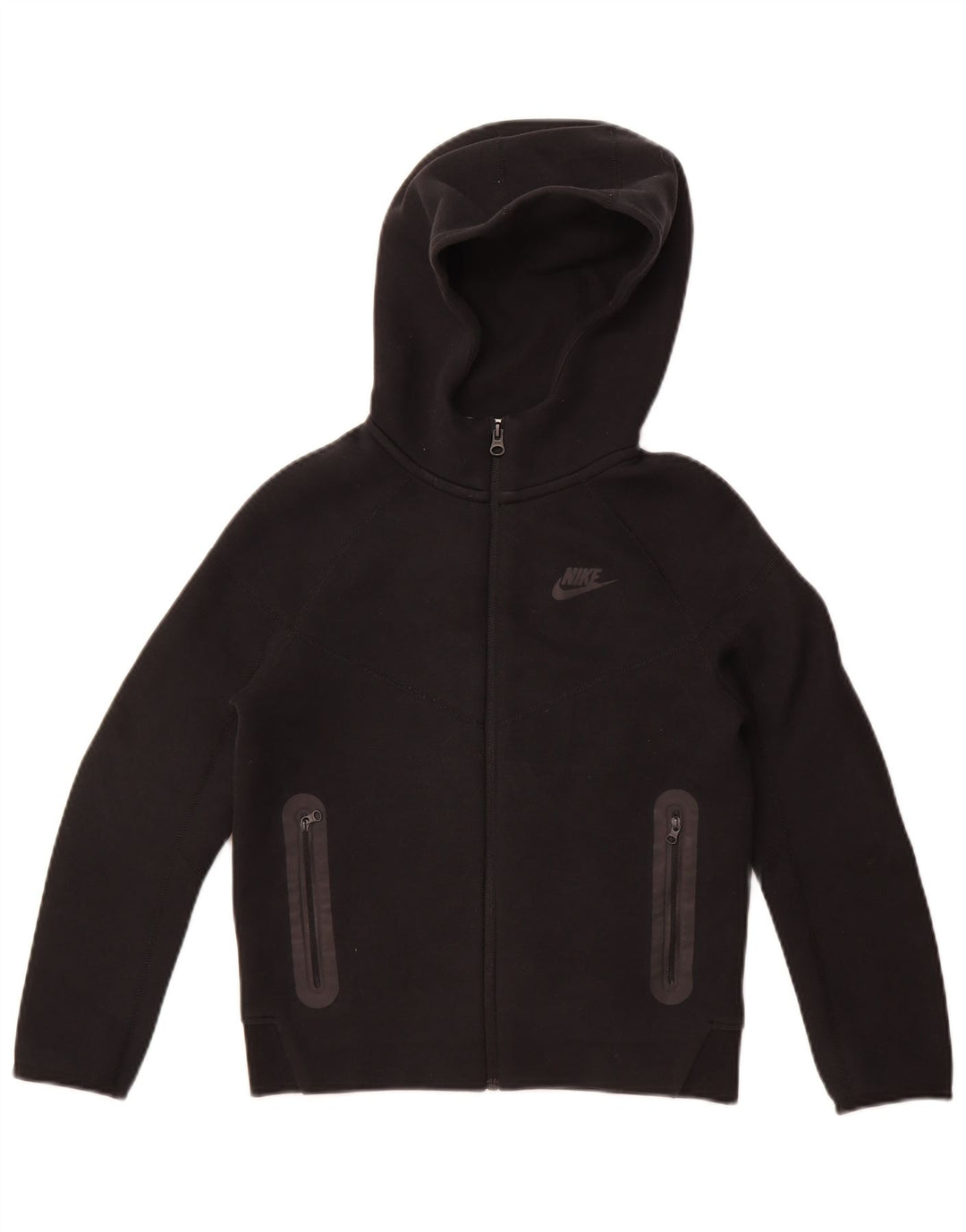 Suéter Nike Boys Zip com capuz 10-11 anos médio preto algodão