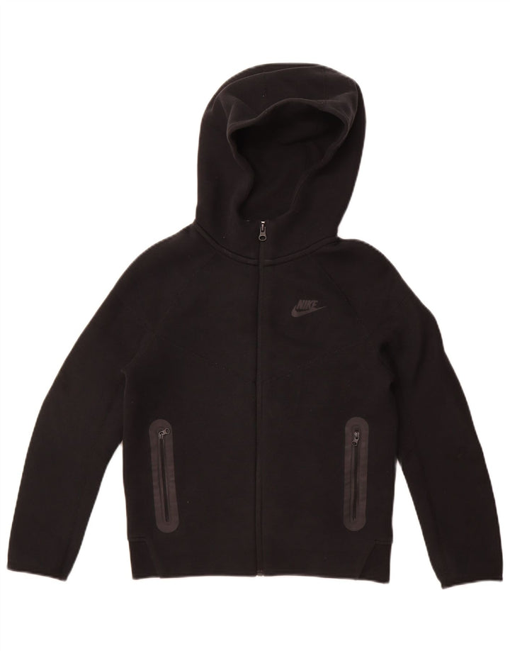 Suéter Nike Boys Zip com capuz 10-11 anos médio preto algodão