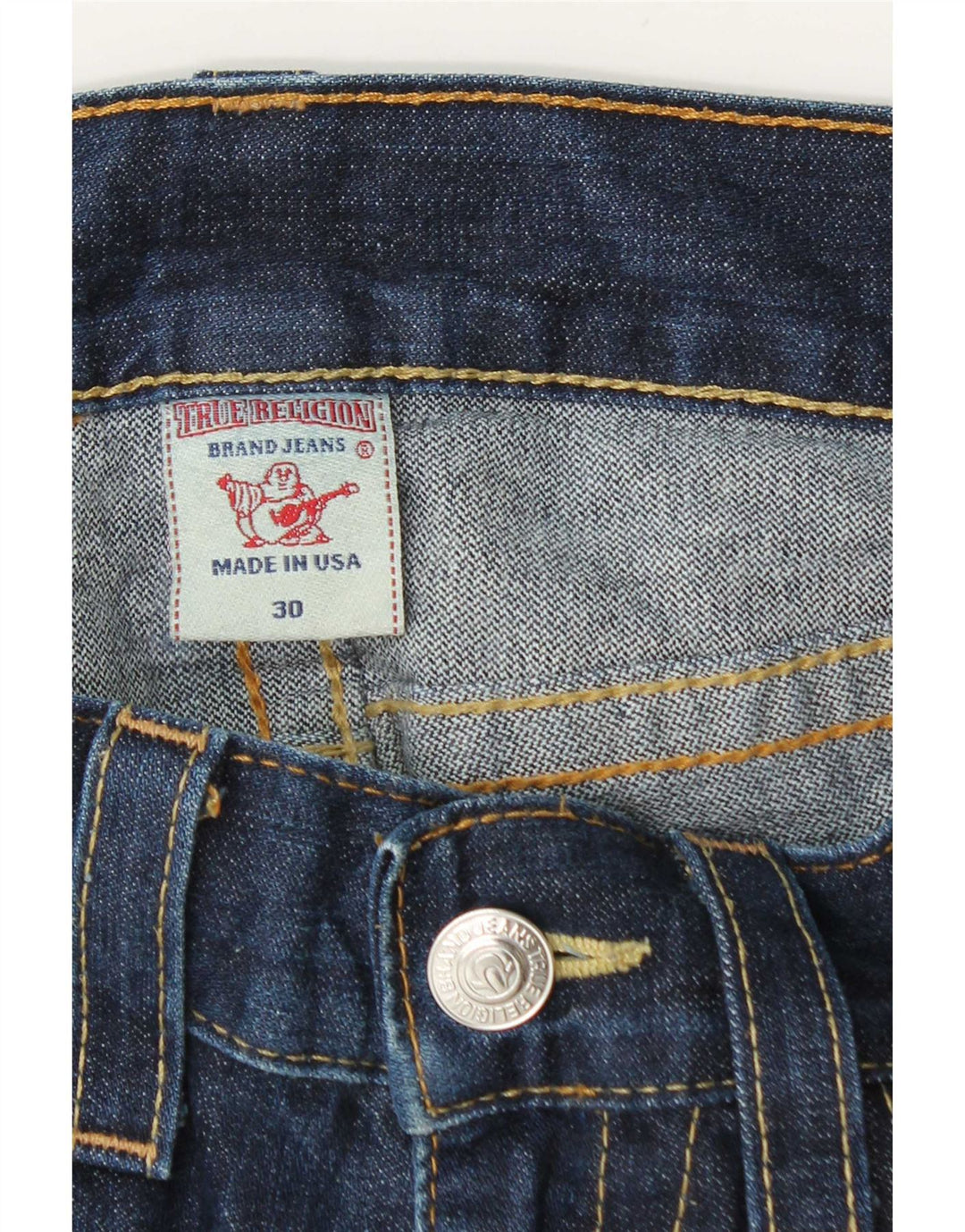 Jeans retos masculinos True Religion W30 L31 algodão azul