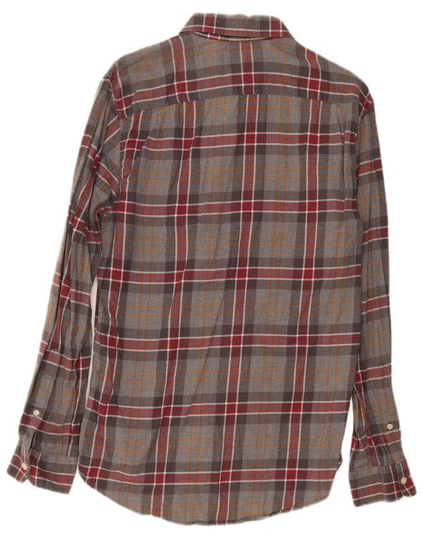 Camisa masculina de flanela Jack Wills pequena cinza xadrez de algodão