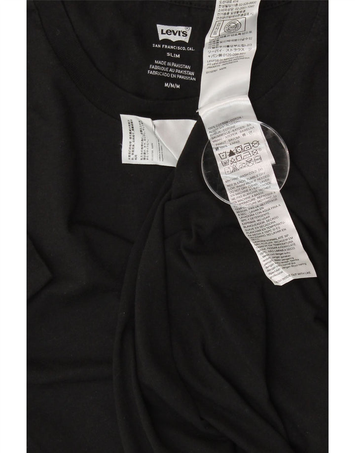 Camiseta masculina LEVI'S Slim Fit Top médio algodão preto