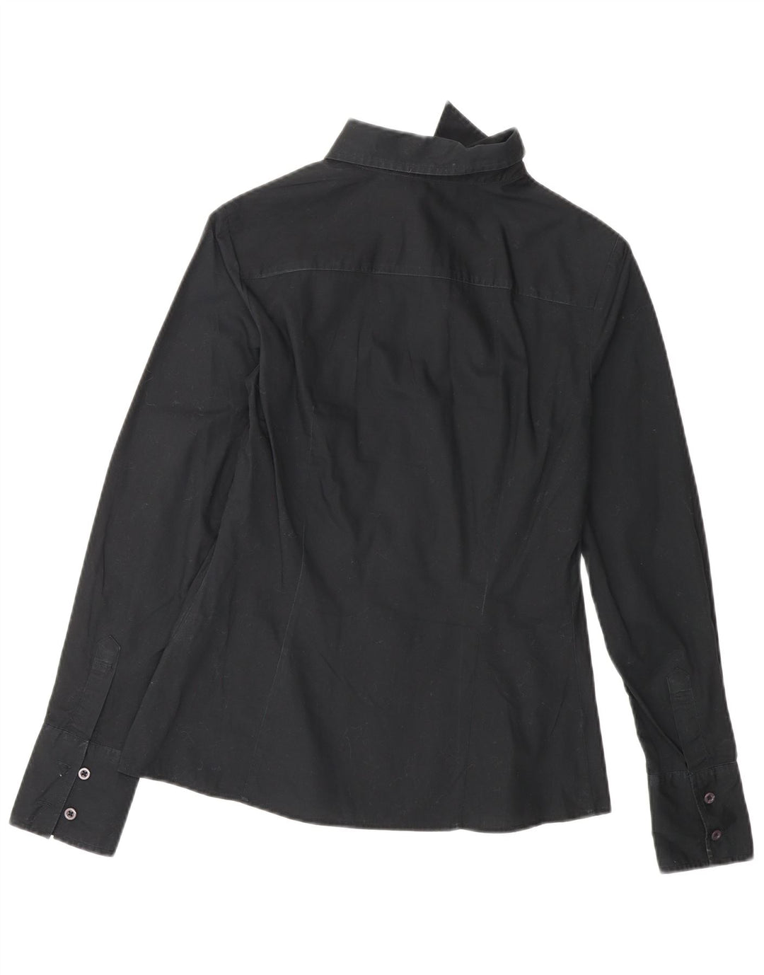 Camisa feminina BENETTON UK 10 pequena algodão preto