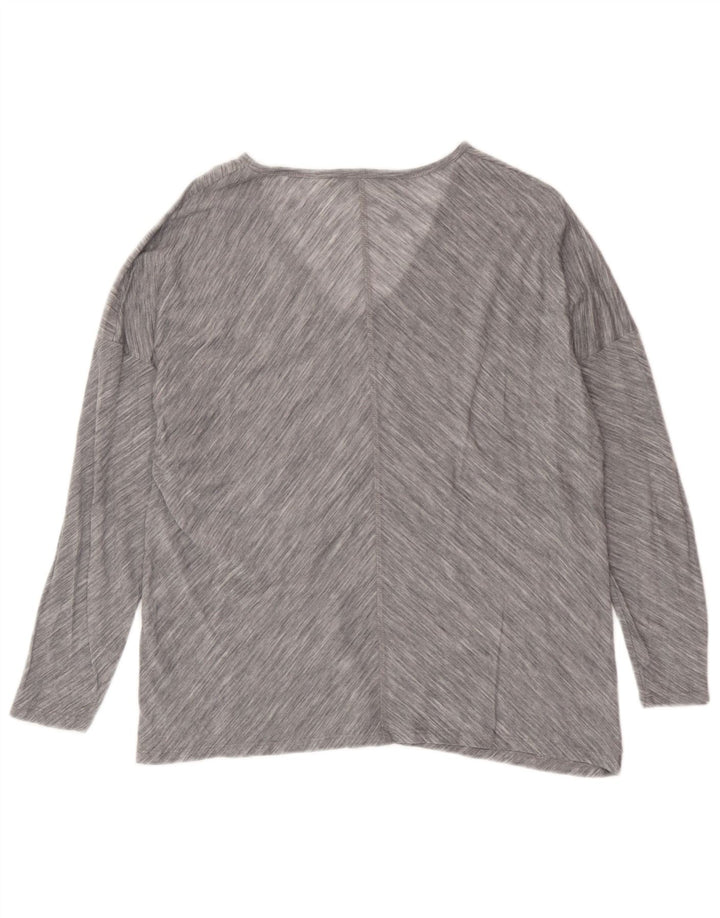 Massimo Dutti Top feminino oversized manga 3/4 Reino Unido 10 listrado cinza pequeno