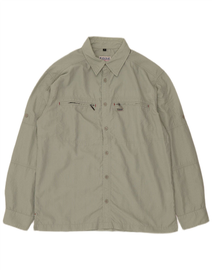 Camisa masculina VINTAGE poliamida verde médio guingão