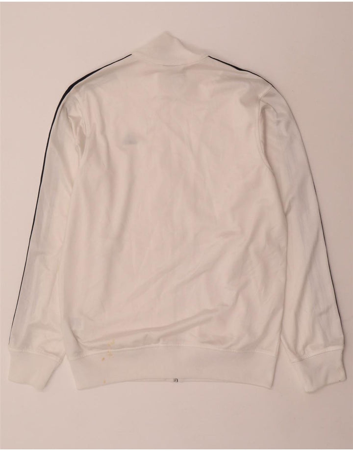 Adidas Mens Tracksuit Top Jacket UK 38/40 Médio Branco Poliéster Esportes