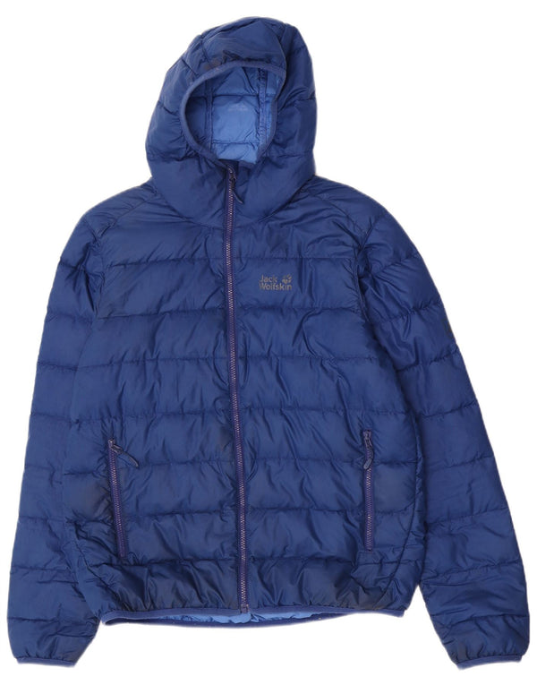 Jack Wolfskin Colete masculino acolchoado com capuz UK 36 pequeno azul poliamida