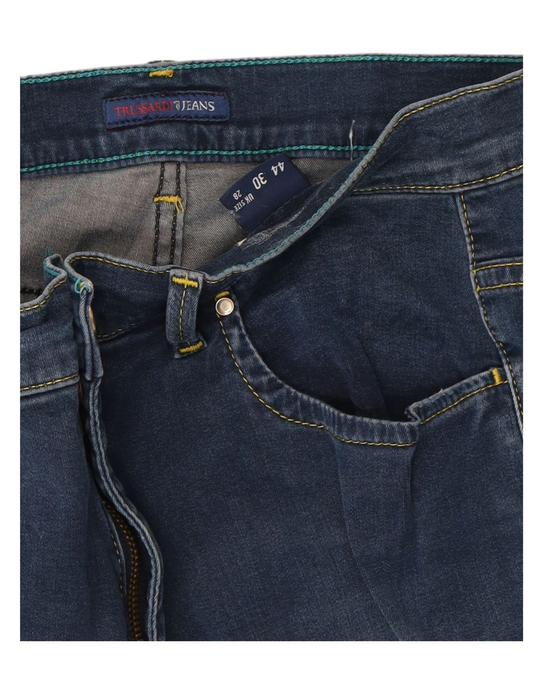 Jeans retos femininos TRUSSARDI W28 L29 algodão azul