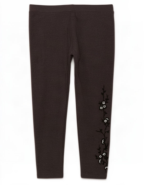Leggings femininas Marks & Spencer Reino Unido 18 XL cinza floral algodão
