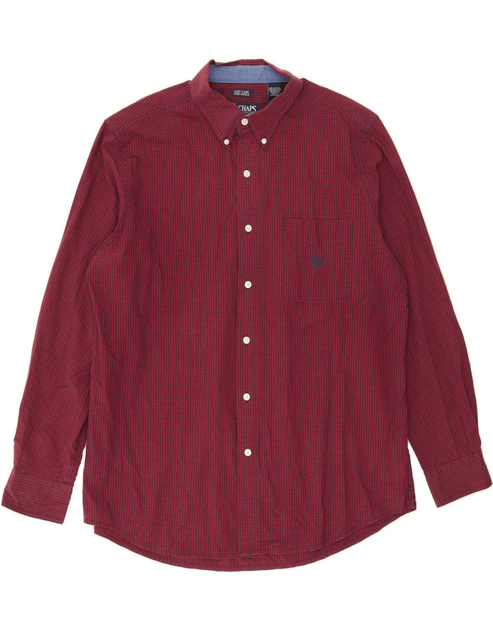 CHAPS Mens Easy Care Shirt Large Red Check Cotton Vintage Chaps and Second-Hand Chaps from Messina Hembry 